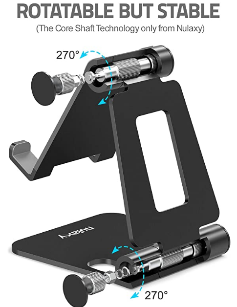 Nulaxy A4 Cell Phone Stand, Fully Foldable, Adjustable Desktop Phone Holder Crad...